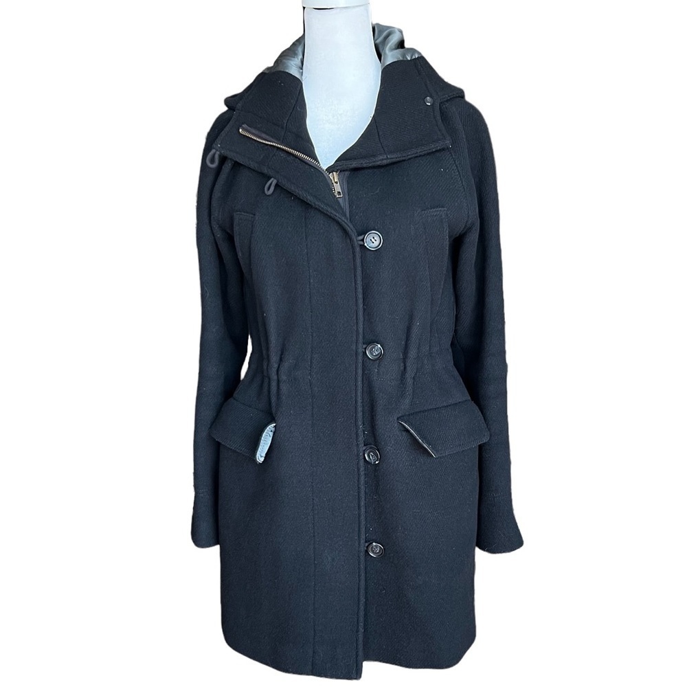 J. CREW Stadium Cloth Nello Gori Wool Duffle Hooded Pea Coat - Picture 2 of 7
